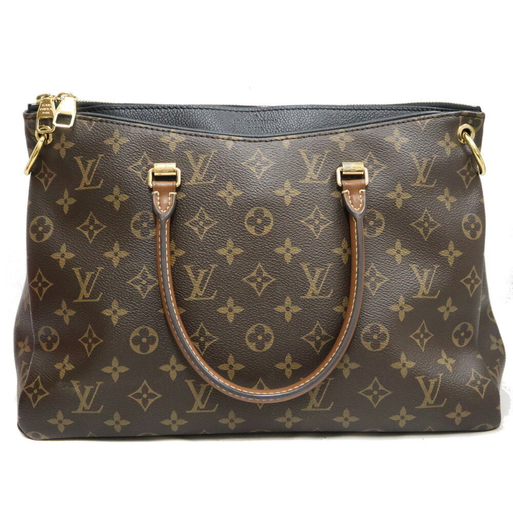 Louis Vuitton Pallas Handbag Canvas Leather Monogram Brown